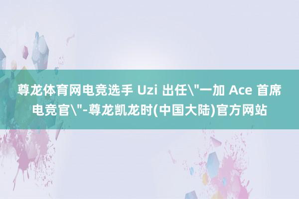 尊龙体育网电竞选手 Uzi 出任