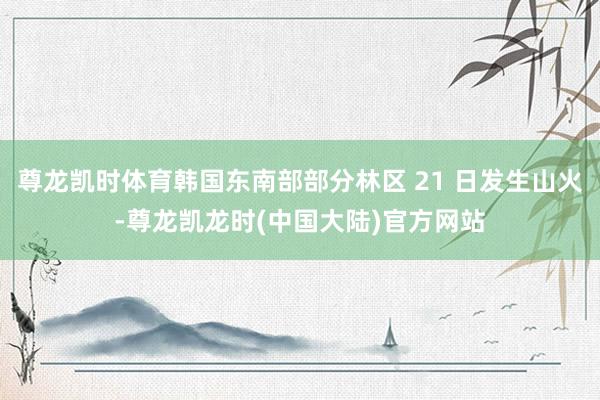 尊龙凯时体育韩国东南部部分林区 21 日发生山火-尊龙凯龙时(中国大陆)官方网站