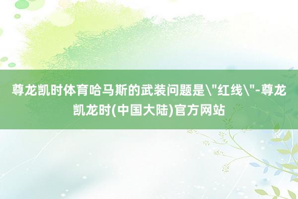 尊龙凯时体育哈马斯的武装问题是