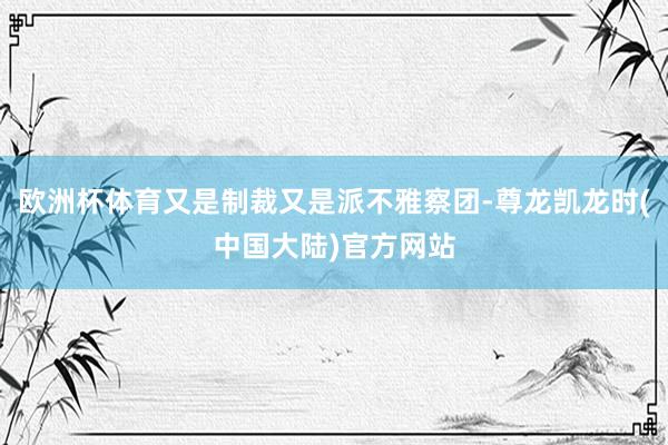 欧洲杯体育又是制裁又是派不雅察团-尊龙凯龙时(中国大陆)官方网站
