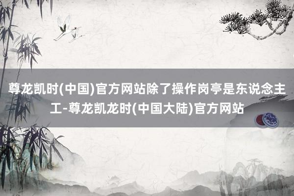 尊龙凯时(中国)官方网站除了操作岗亭是东说念主工-尊龙凯龙时(中国大陆)官方网站