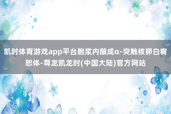 凯时体育游戏app平台胞浆内酿成α-突触核卵白宥恕体-尊龙凯龙时(中国大陆)官方网站