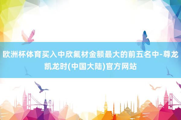 欧洲杯体育买入中欣氟材金额最大的前五名中-尊龙凯龙时(中国大陆)官方网站