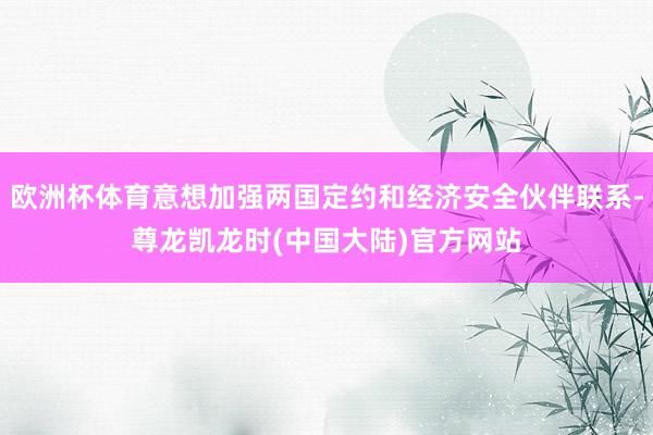 欧洲杯体育意想加强两国定约和经济安全伙伴联系-尊龙凯龙时(中国大陆)官方网站