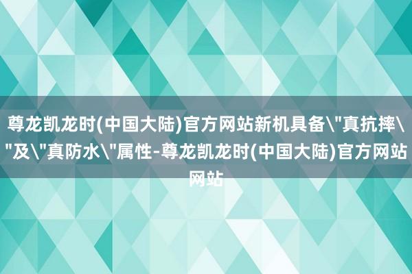 尊龙凯龙时(中国大陆)官方网站新机具备