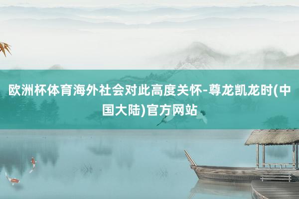 欧洲杯体育海外社会对此高度关怀-尊龙凯龙时(中国大陆)官方网站