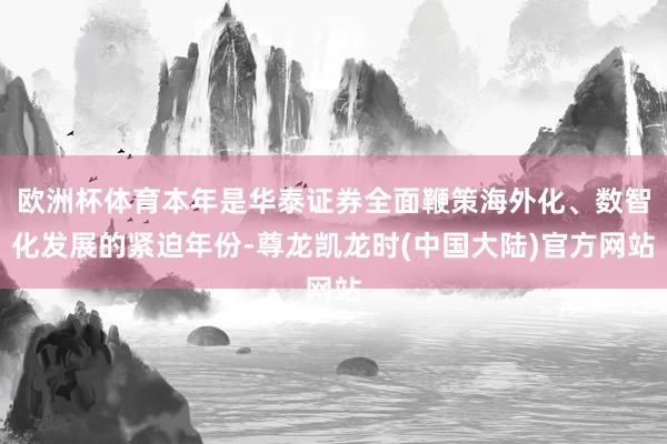 欧洲杯体育本年是华泰证券全面鞭策海外化、数智化发展的紧迫年份-尊龙凯龙时(中国大陆)官方网站