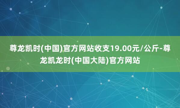 尊龙凯时(中国)官方网站收支19.00元/公斤-尊龙凯龙时(中国大陆)官方网站